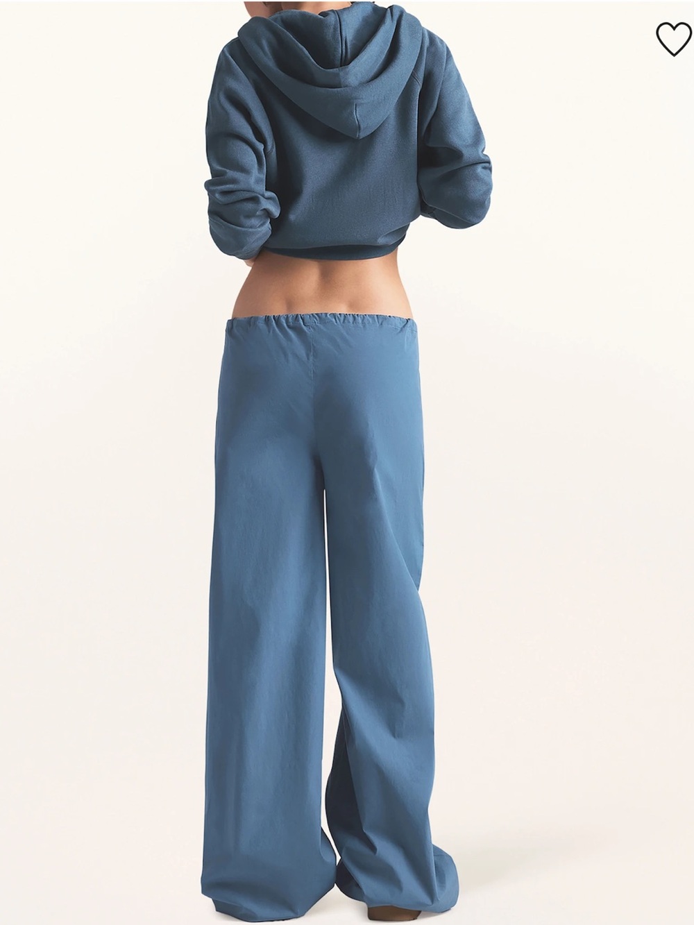 SKIMS Cotton Poplin Wide-Leg Lounge Trouser Pants Harbor Blue Med NWT!! - Picture 2 of 11